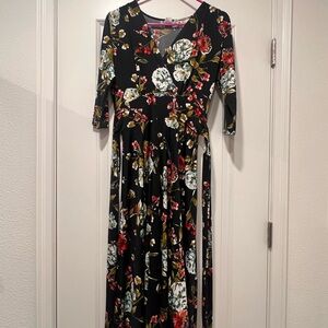 Floral Black Karina Margaret Dress Size XS